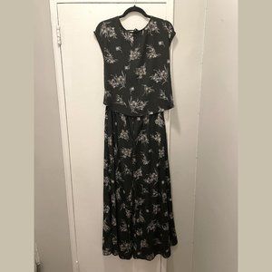 Molly Green Short Sleeve Black Floral Jumpsuit